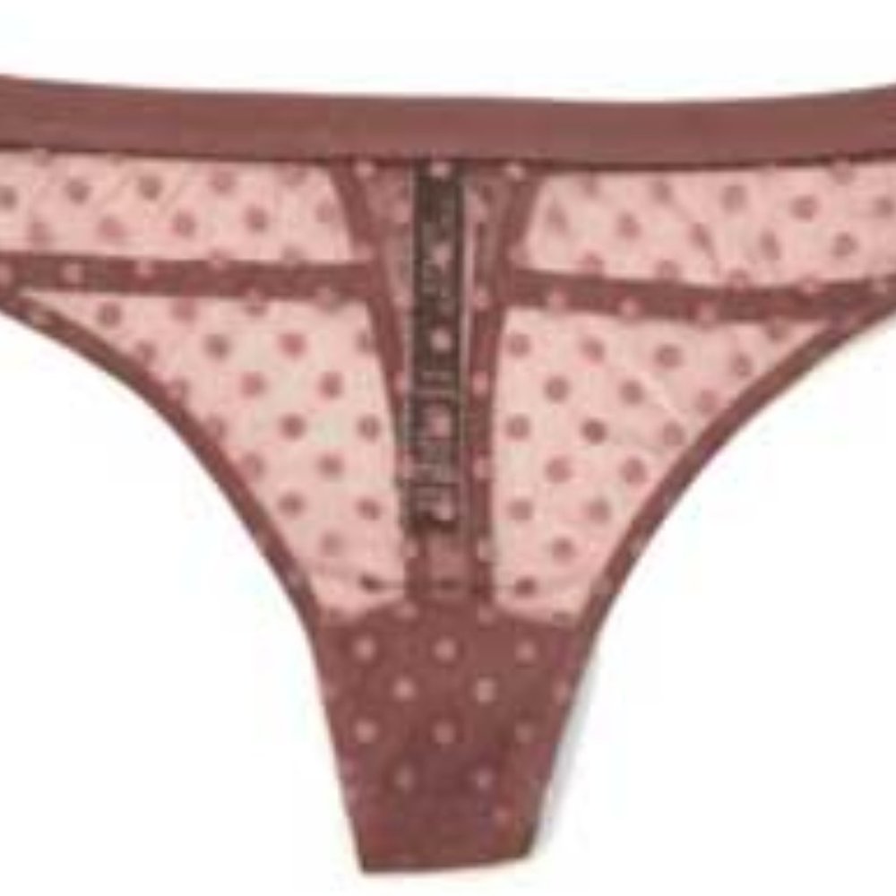 Very Sexy Vintage Rose Dot Mesh Thong Panty